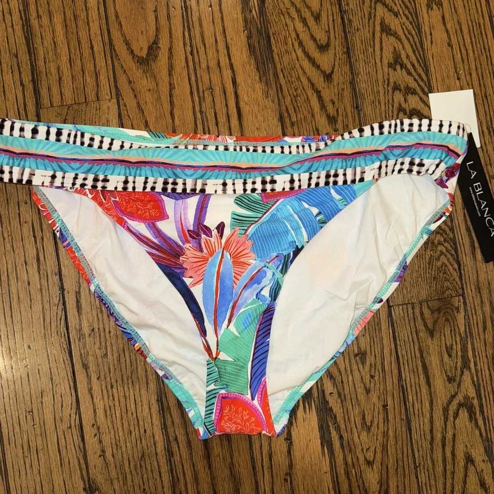 La Blanca Womens Bikini Bottom Size 16 Florals Tropical Print‎ NWT Colorful